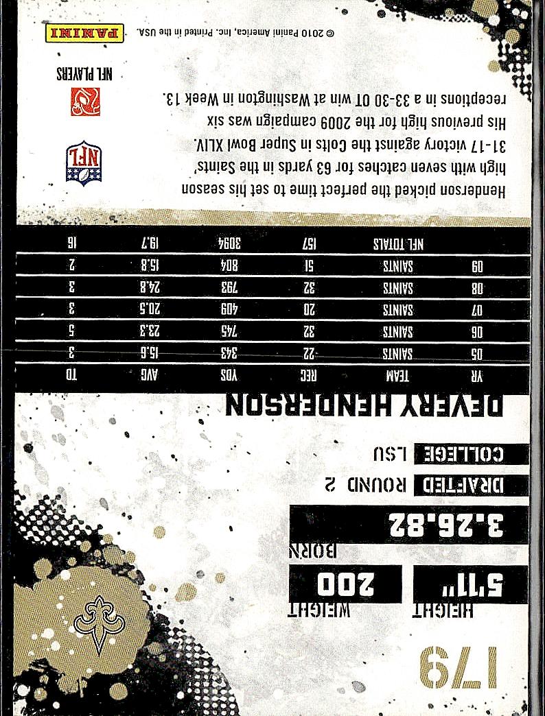 2010 Score #179 Devery Henderson