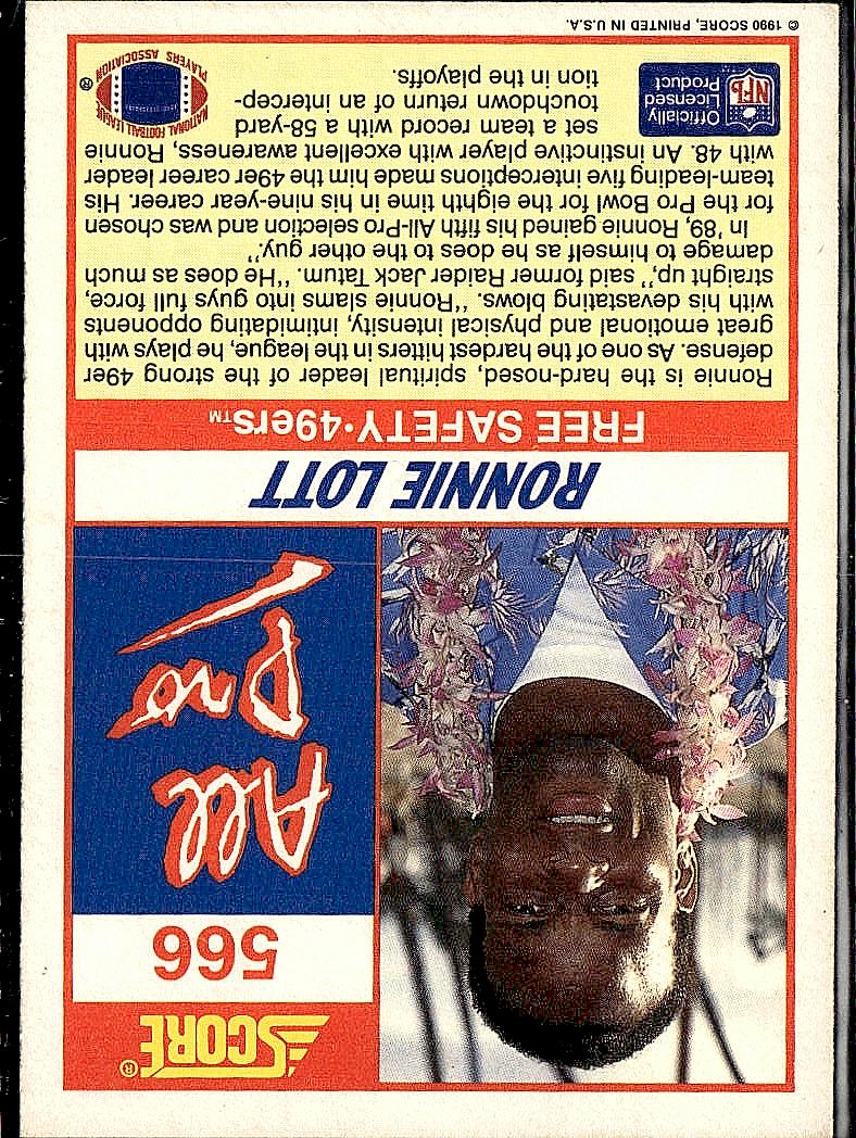 1990 Score #566 Ronnie Lott