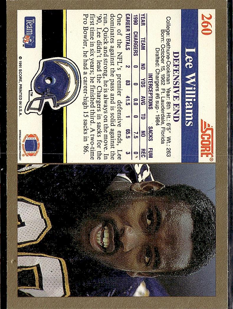 1991 Score #260 Lee Williams