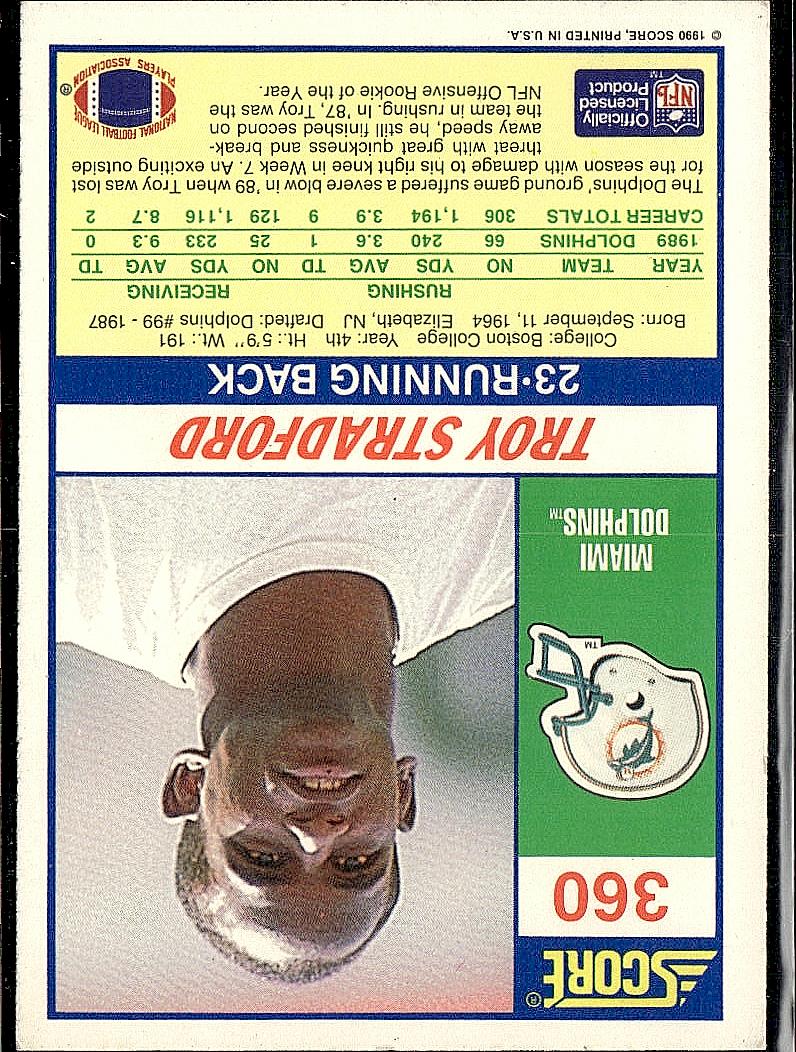 1990 Score #360 Troy Stradford