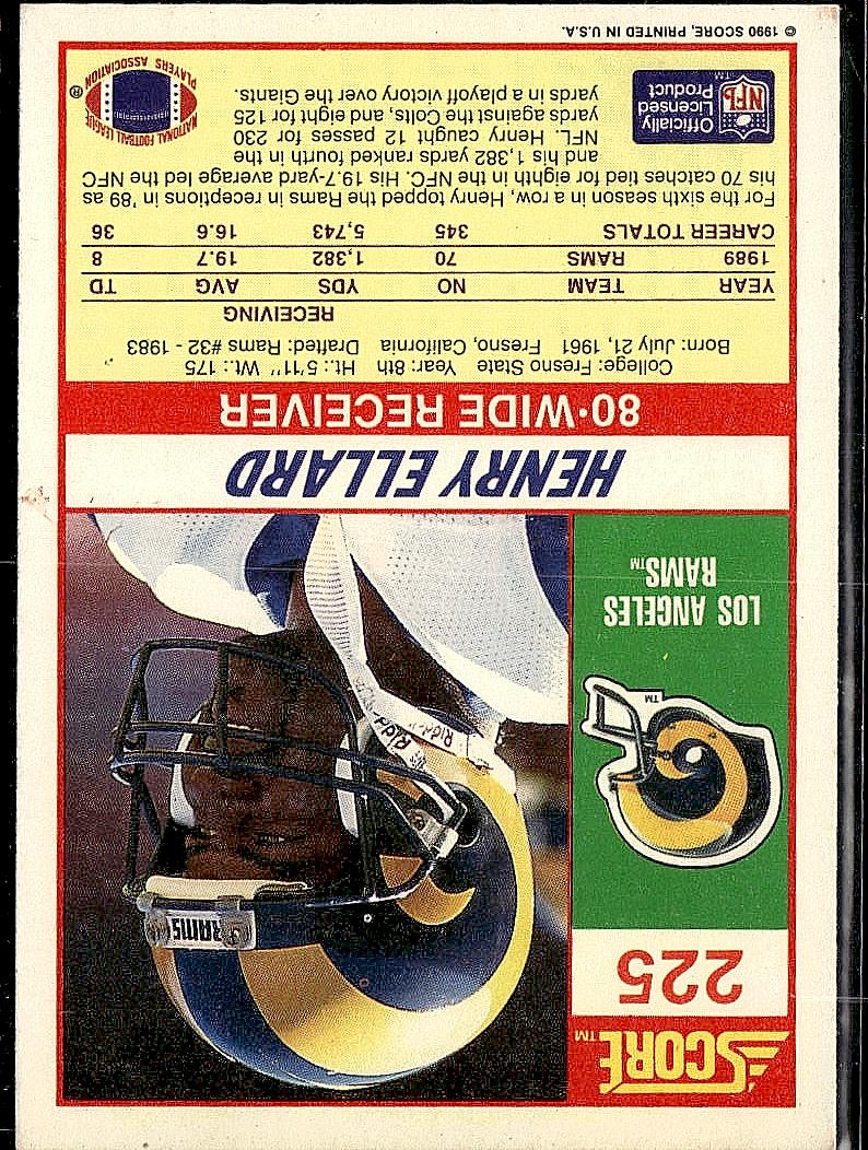 1990 Score #225 Henry Ellard