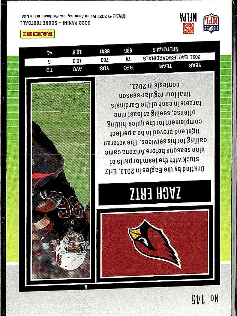2022 Score #145 Zach Ertz