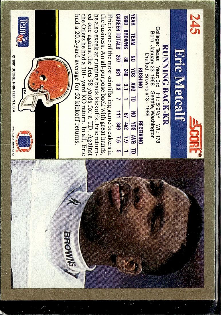 1991 Score #245 Eric Metcalf