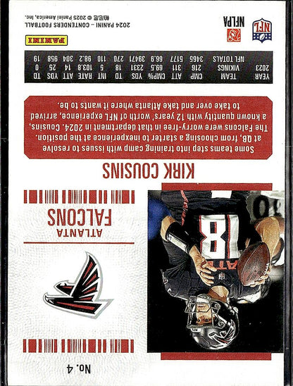 2024 Panini Contenders #4 Kirk Cousins Retail