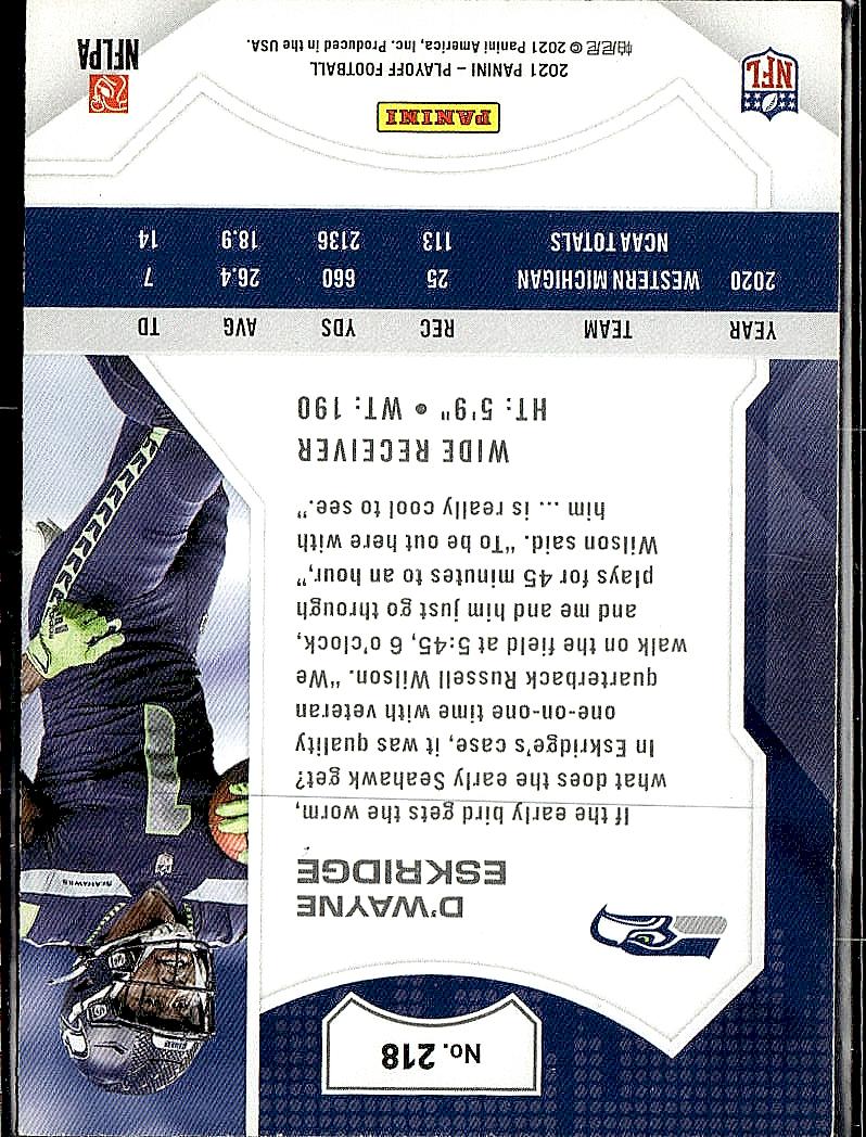 2021 Panini Playoff #218 D'Wayne Eskridge