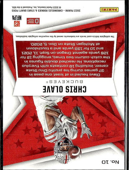 2022 Panini Chronicles Draft Picks #10 Chris Olave Rookies and Stars