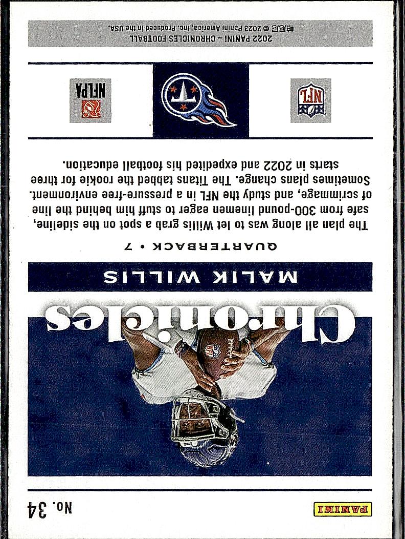 2022 Panini Chronicles #34 Malik Willis