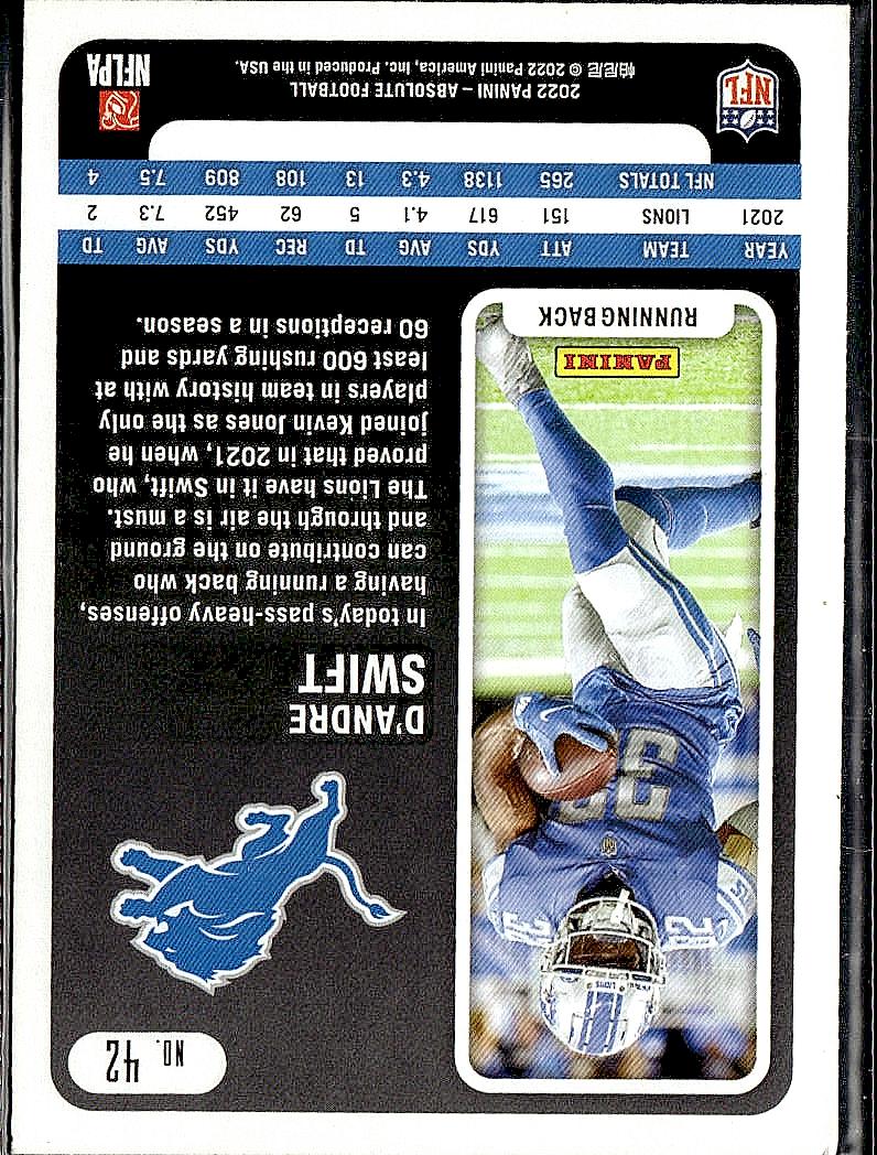 2022 Panini Absolute #42 D'Andre Swift Retail