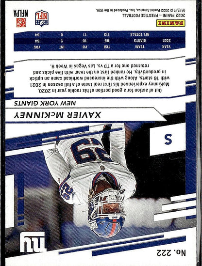 2022 Panini Prestige #222 Xavier McKinney
