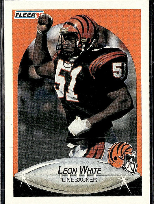 1990 Fleer #222b Leon White Right edge of A in AFC logo aligned with blue