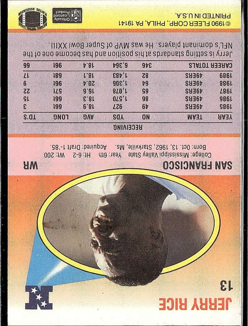 1990 Fleer #13 Jerry Rice