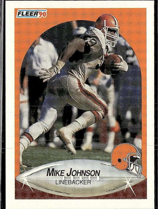 1990 Fleer #50b Mike Johnson Right edge of A in AFC logo aligned with blue