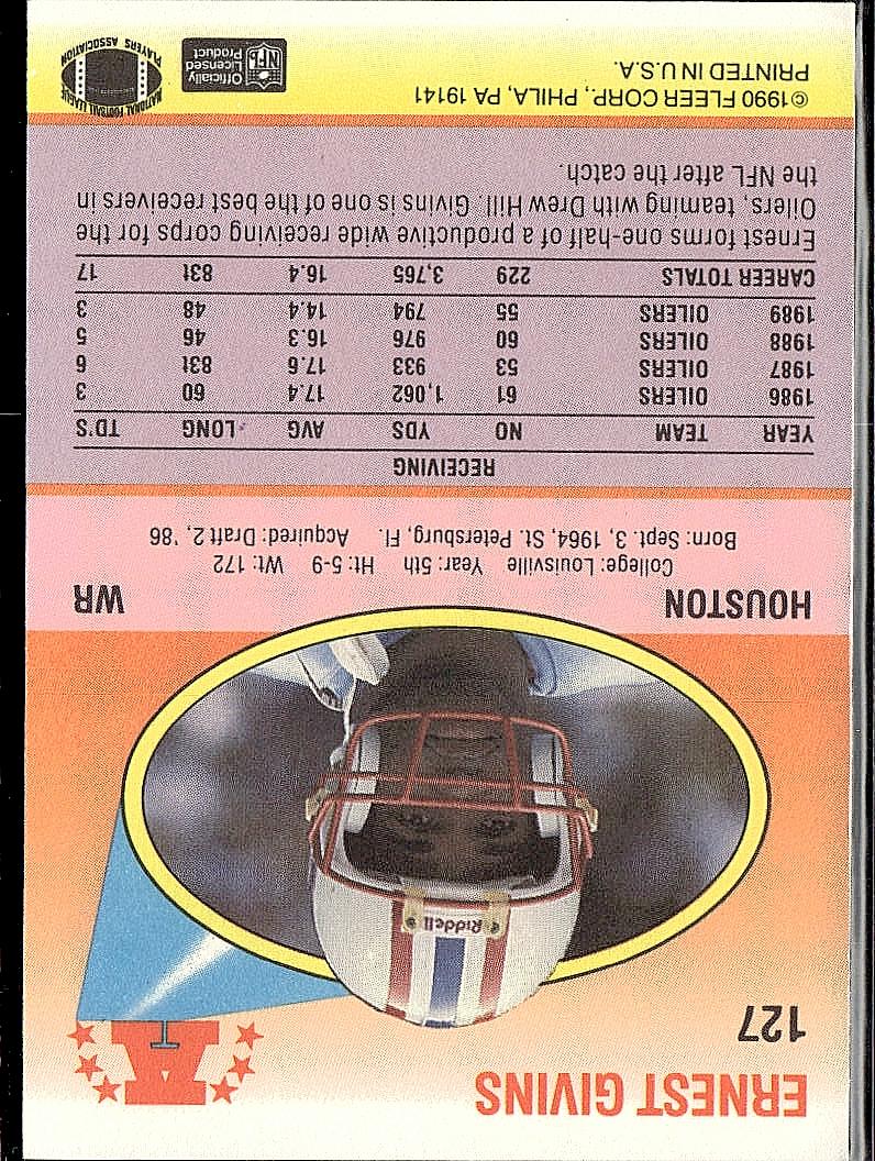 1990 Fleer #127 Ernest Givins