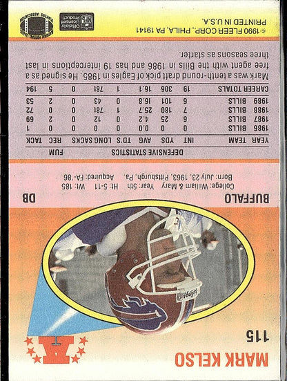 1990 Fleer #115a Mark Kelso