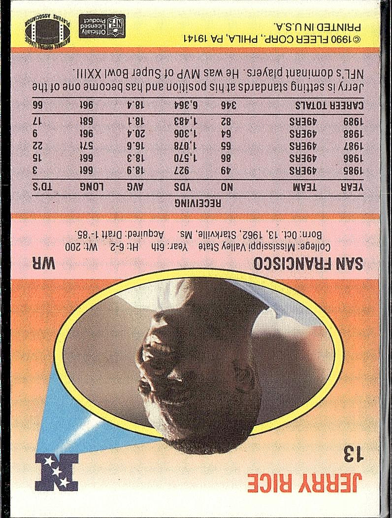 1990 Fleer #13 Jerry Rice