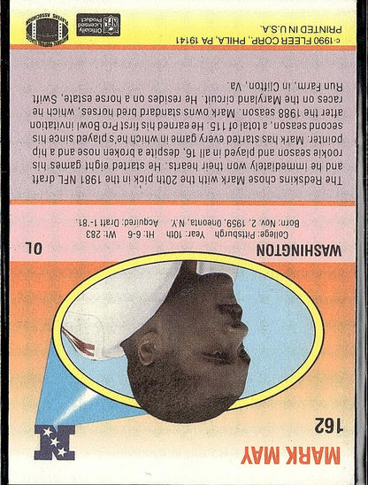 1990 Fleer #162b Mark May no black line above text on back