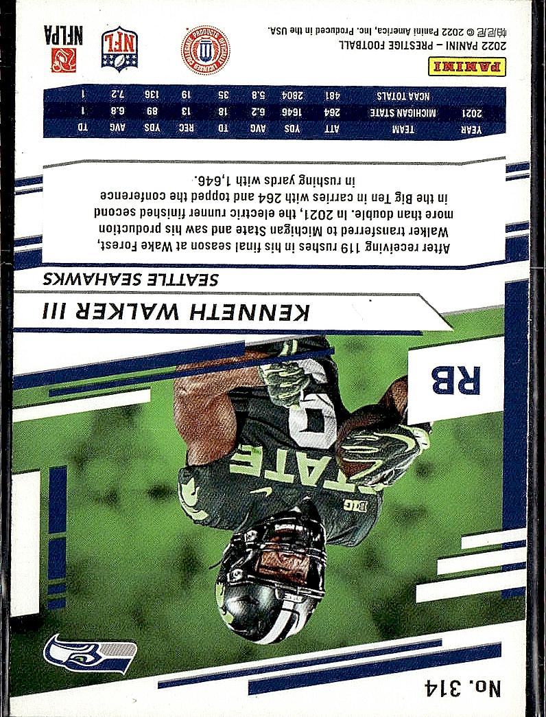 2022 Panini Prestige #314 Kenneth Walker III