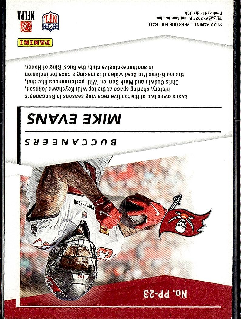 2022 Panini Prestige #PP-23 Mike Evans Prestigious Pros Xtra Points Red #/449