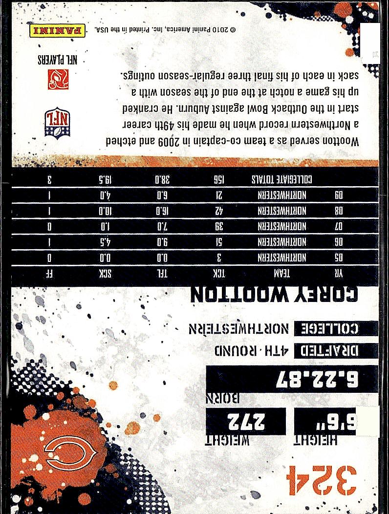 2010 Score #324 Corey Wootton