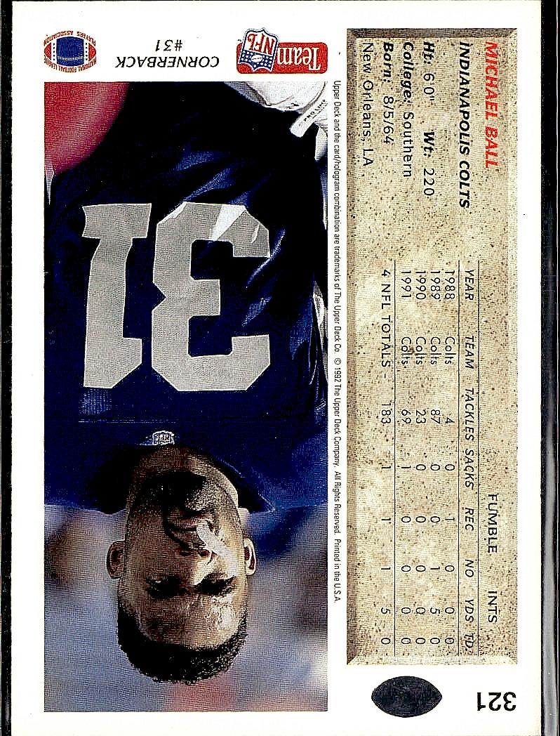 1992 Upper Deck #321 Michael Ball