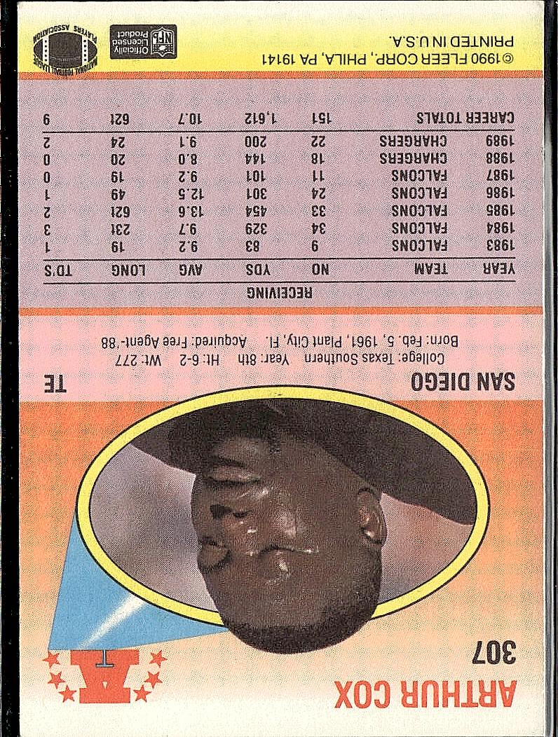 1990 Fleer #307 Arthur Cox