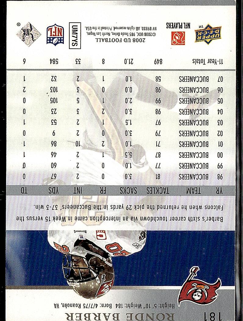 2008 Upper Deck #181 Ronde Barber