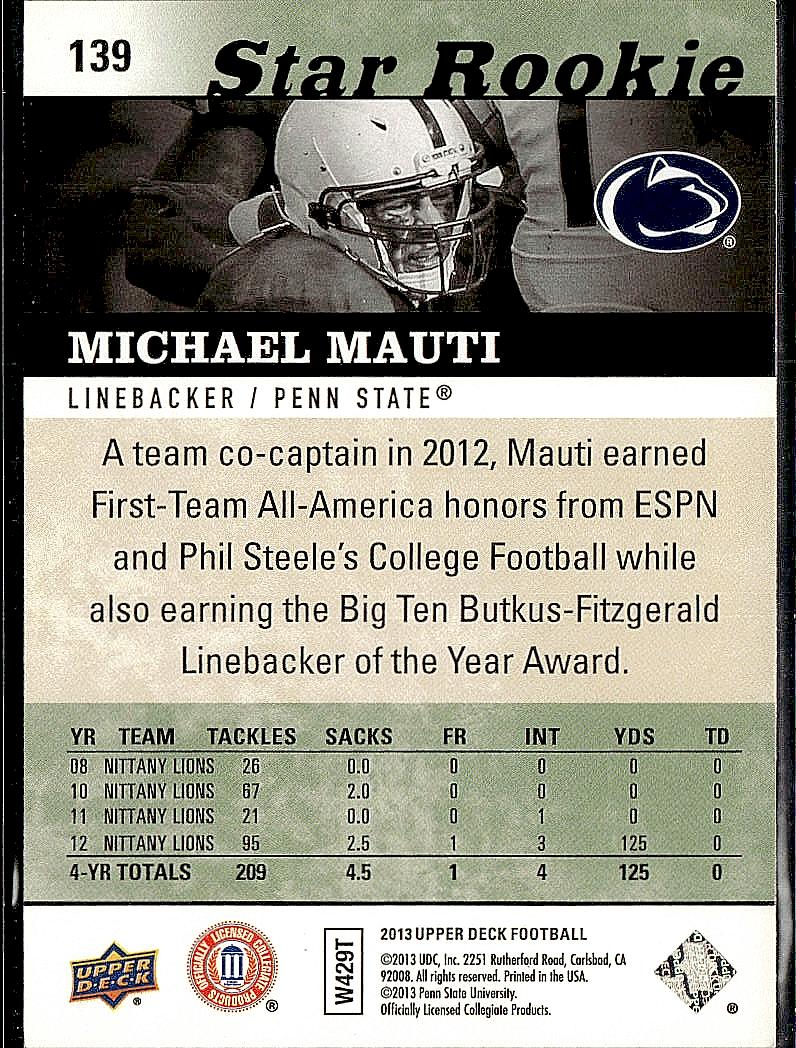 2013 Upper Deck #139 Michael Mauti