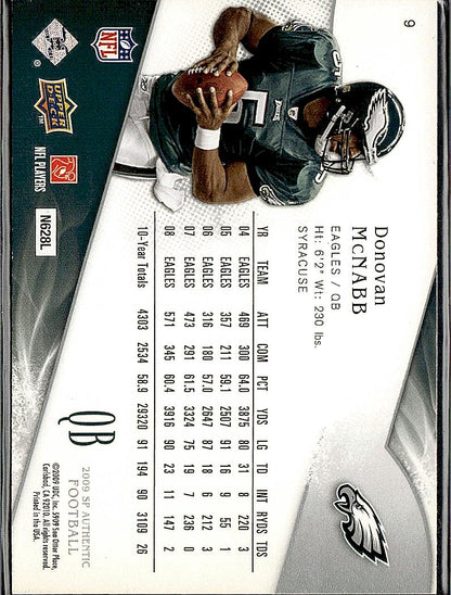 2009 SP Authentic #9 Donovan McNabb