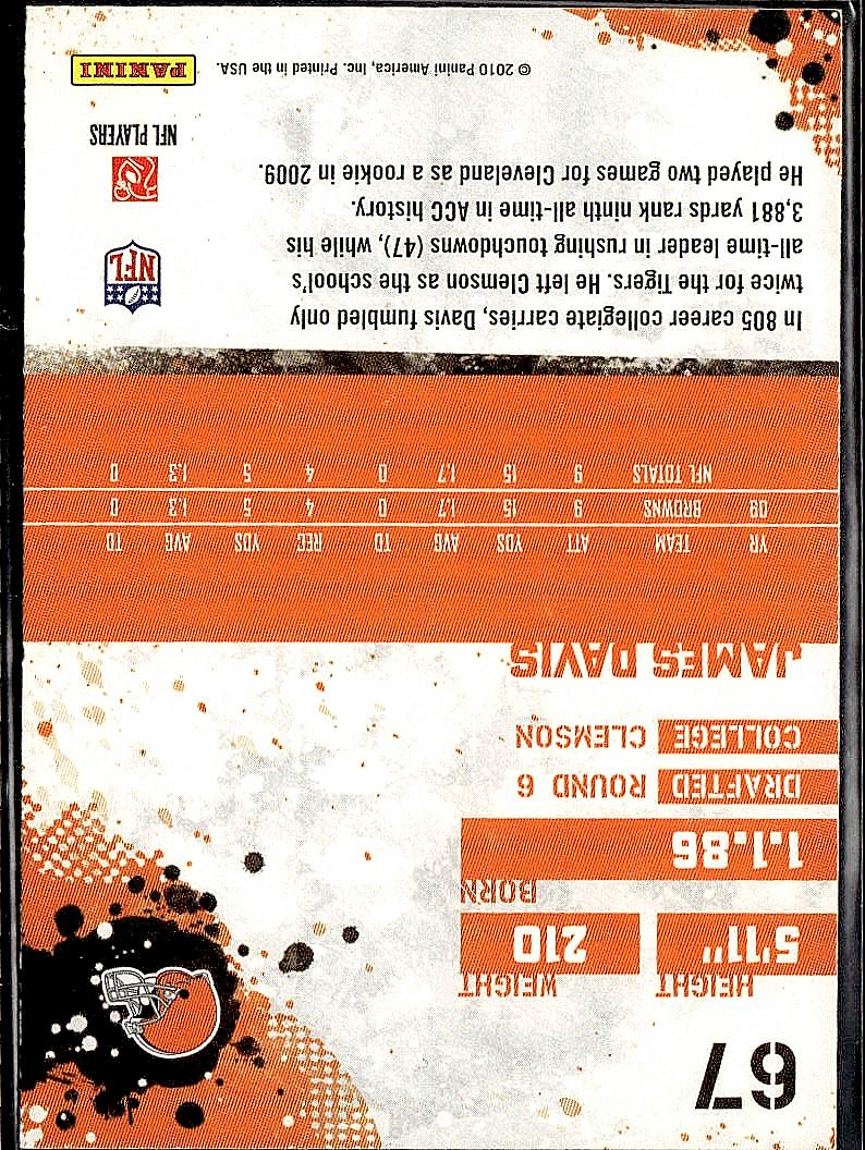 2010 Score #67 James Davis