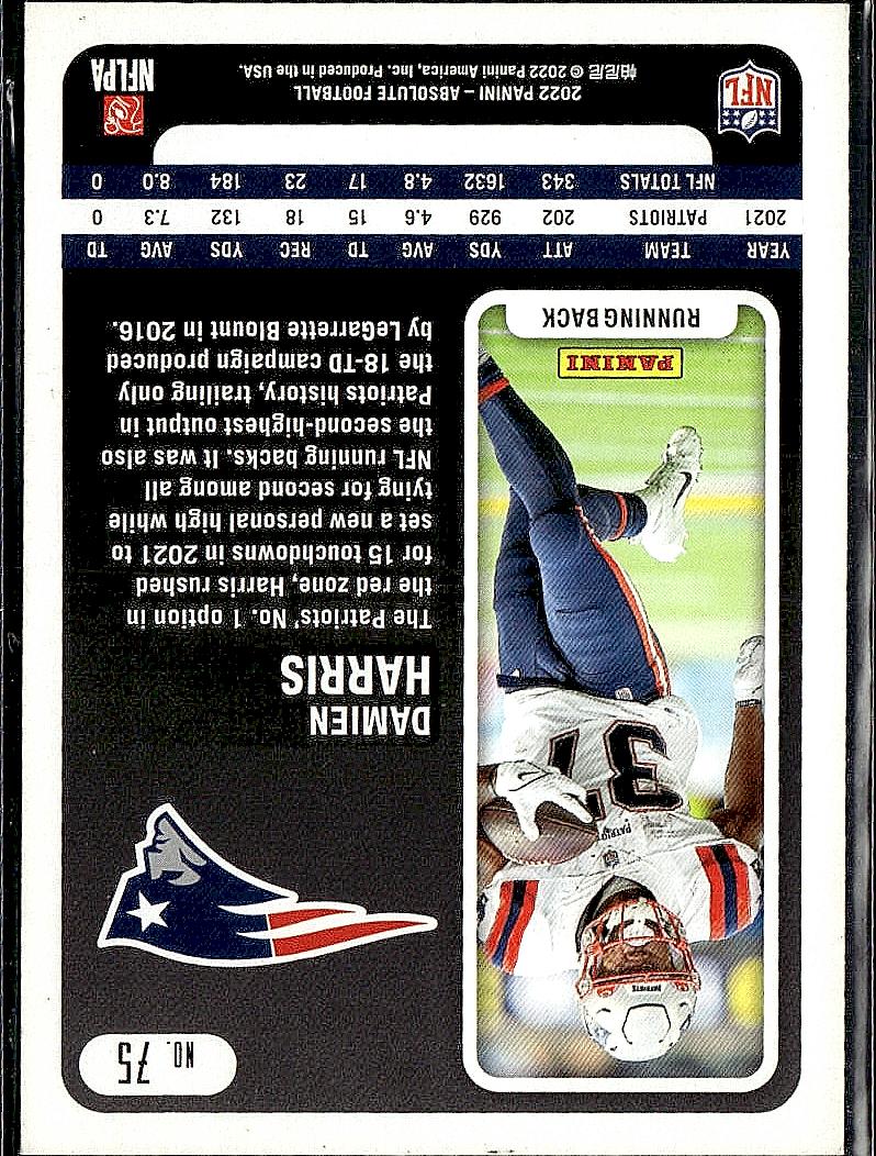2022 Panini Absolute #75 Damien Harris Retail