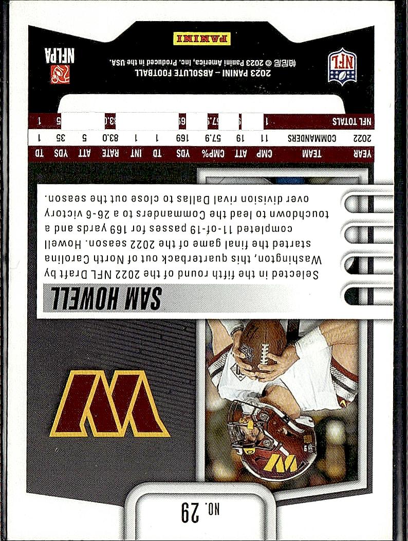 2023 Panini Absolute #29 Sam Howell Retail