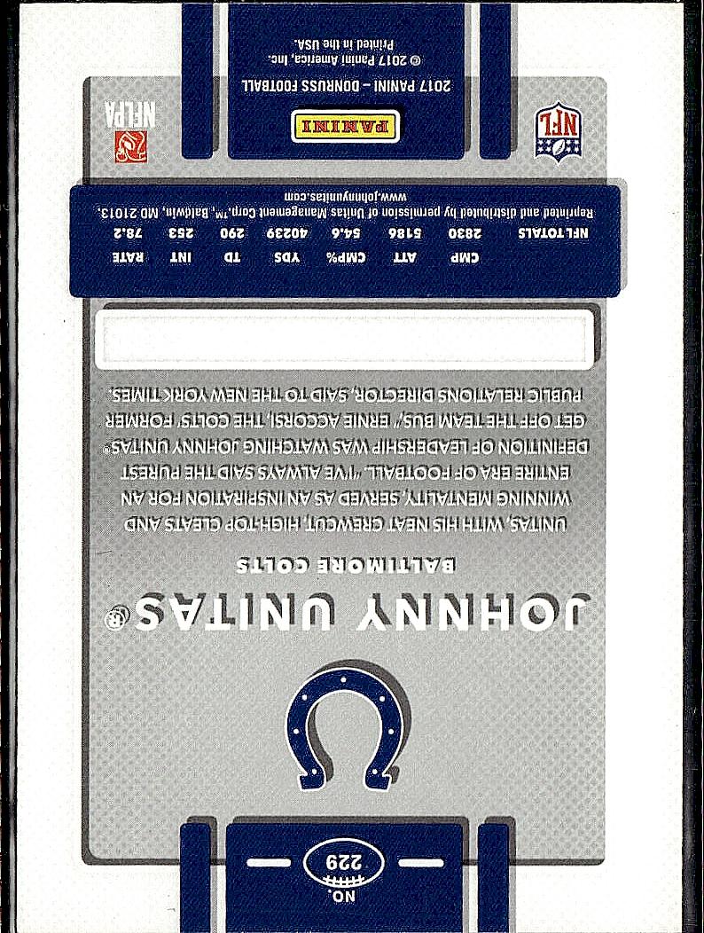 2017 Donruss #229 Johnny Unitas