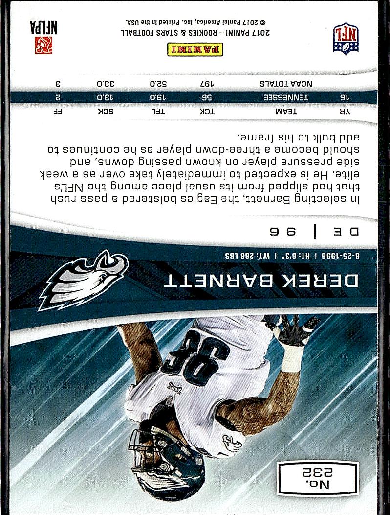 2017 Panini Rookies & Stars #232 Derek Barnett