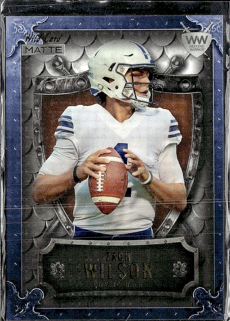 2021 Wild Card Matte White #WWB-5 Zach Wilson Weekend Warriors Blue Border