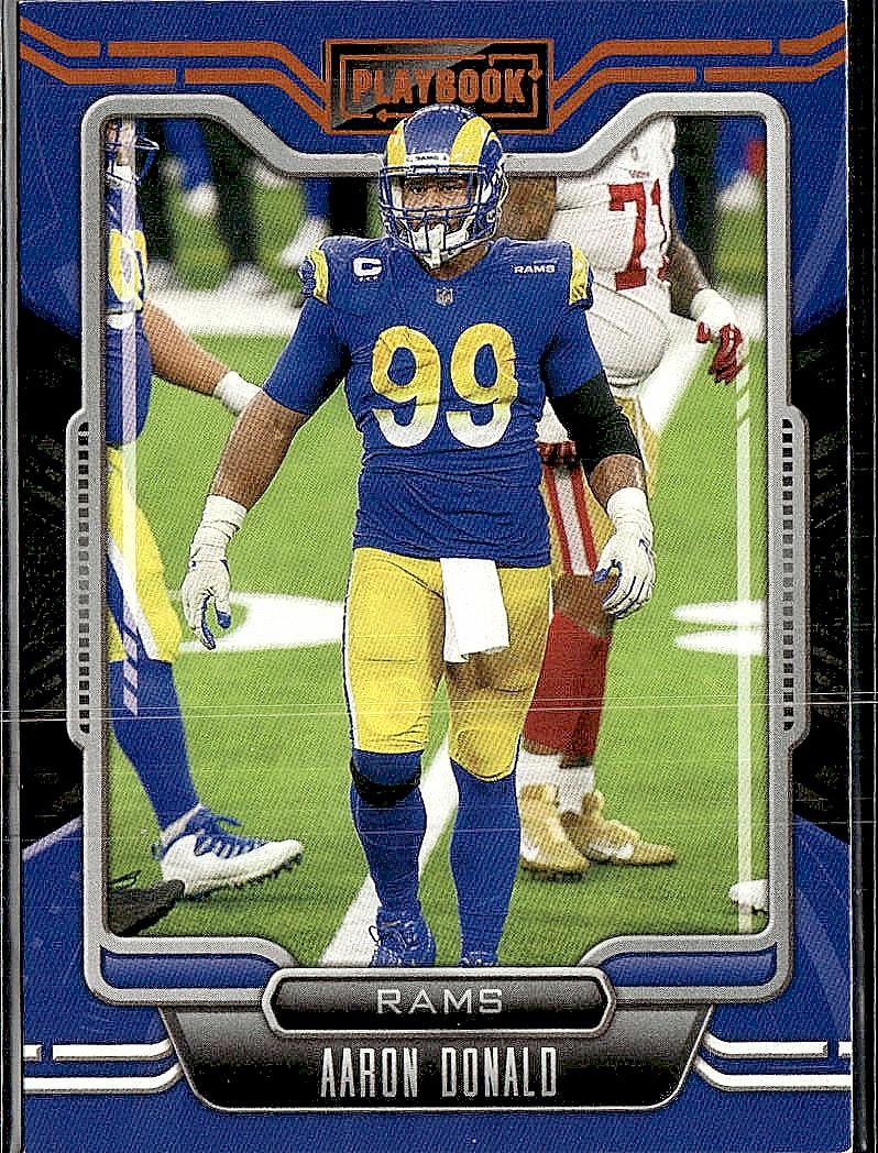 2021 Panini Playbook #44 Aaron Donald Orange