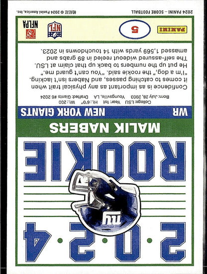 2024 Score #5 Malik Nabers 35th Anniversary Rookies