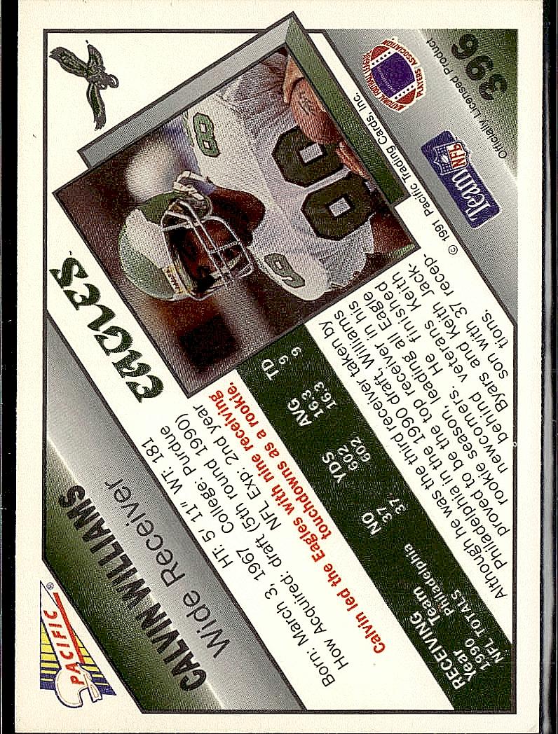 1991 Pacific #396 Calvin Williams