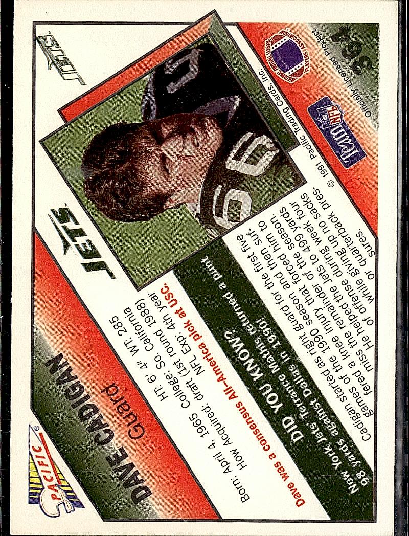 1991 Pacific #364 Dave Cadigan
