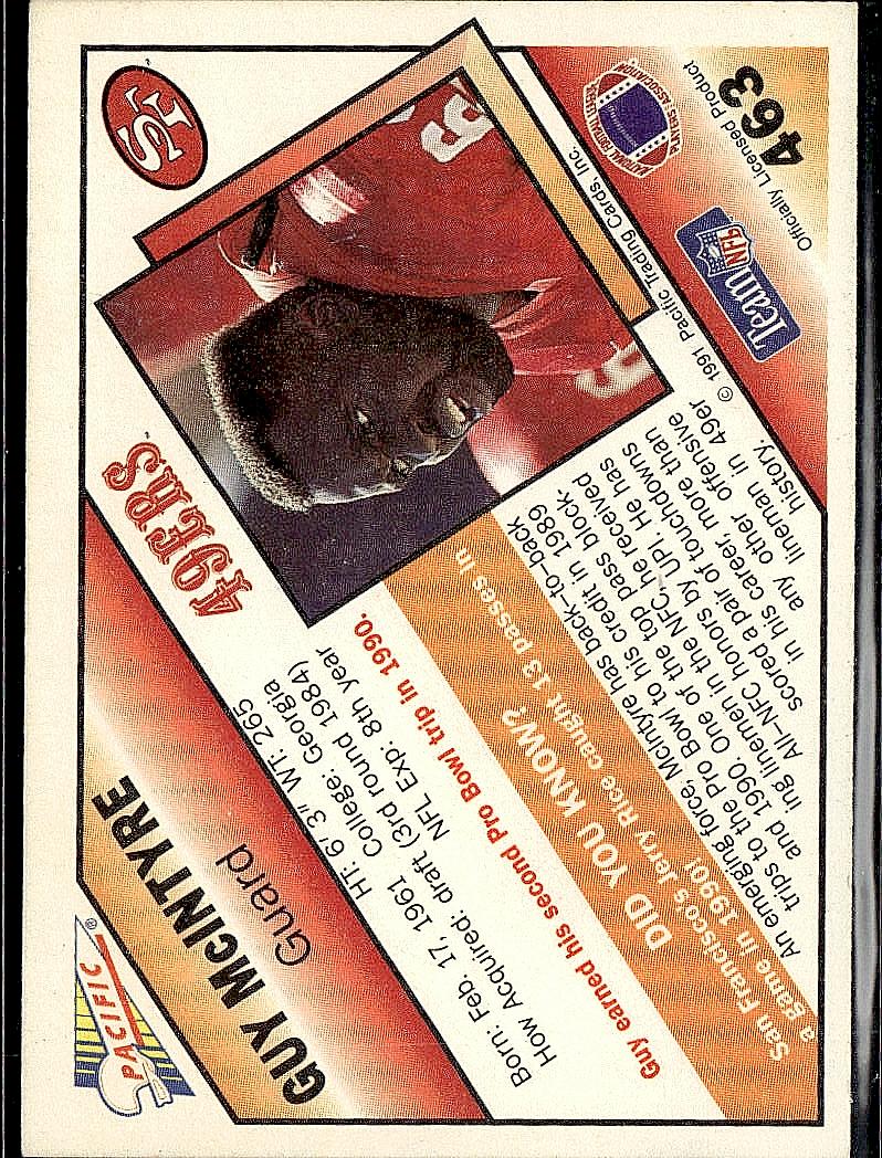 1991 Pacific #463 Guy McIntyre