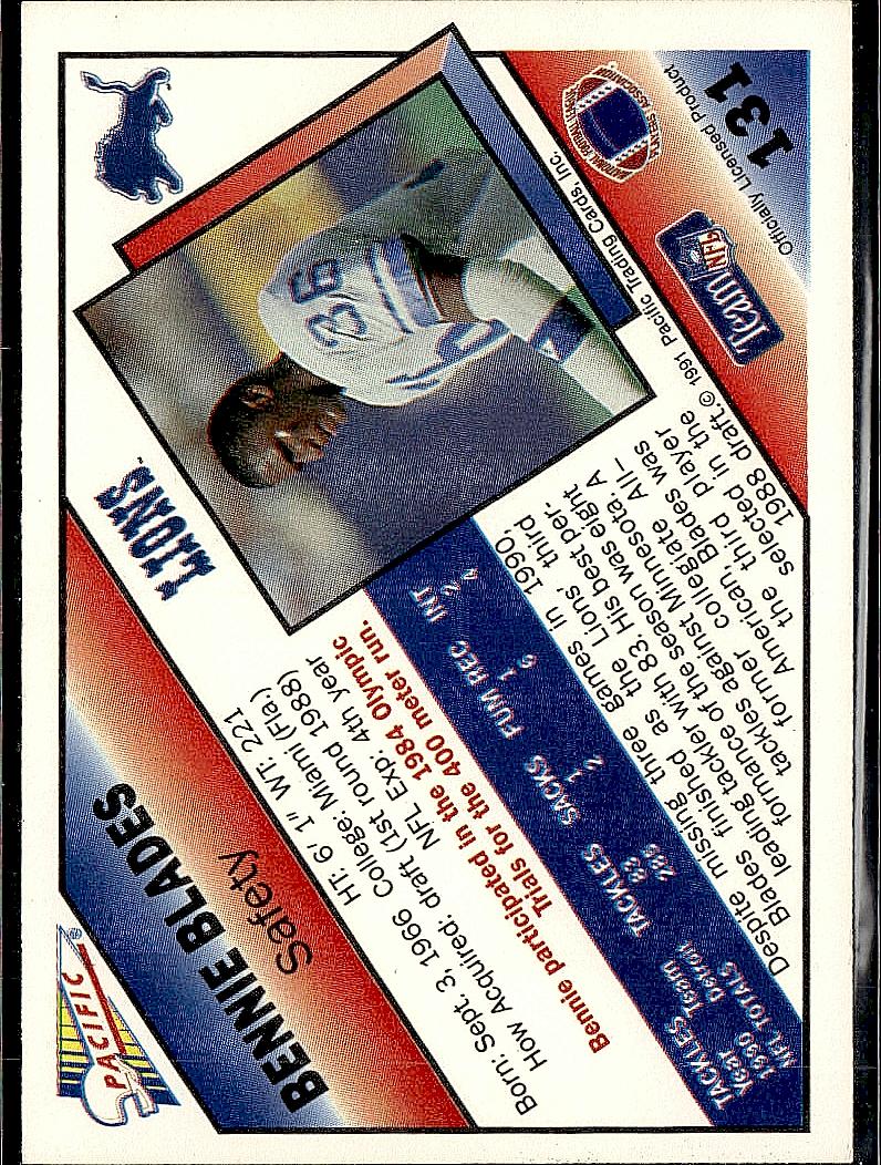 1991 Pacific #131 Bennie Blades