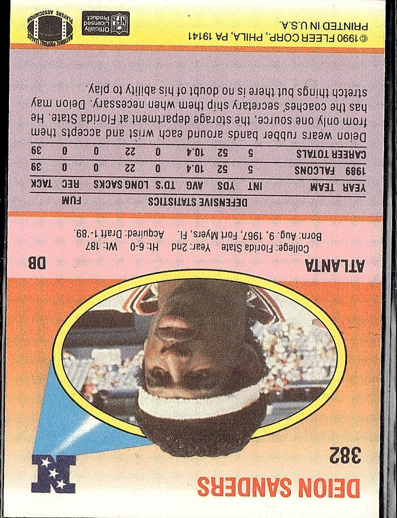1990 Fleer #382 Deion Sanders