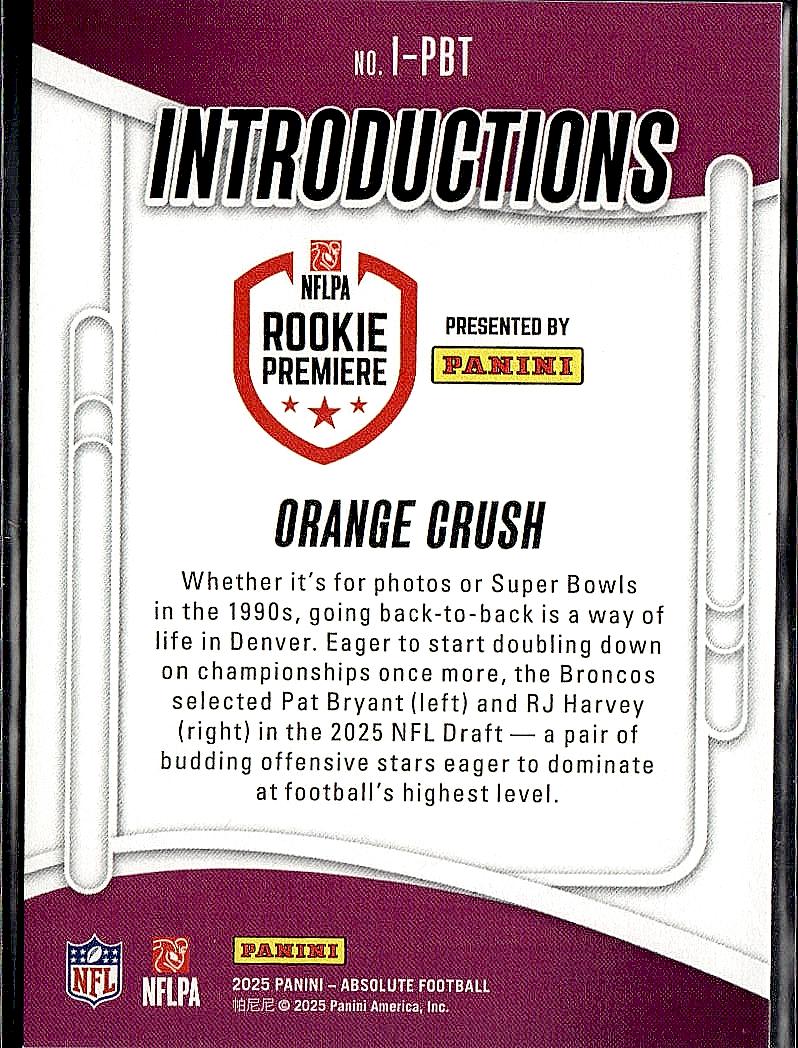 2025 Panini Absolute #I-PBT Orange Crush Introductions