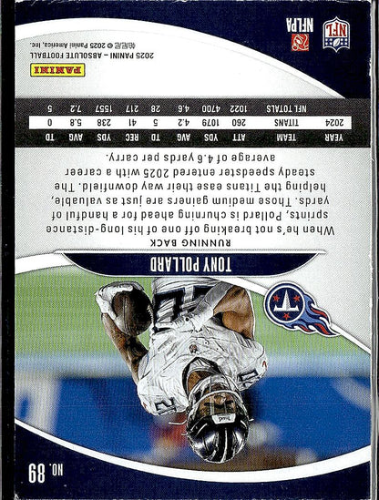 2025 Panini Absolute #89 Tony Pollard Red