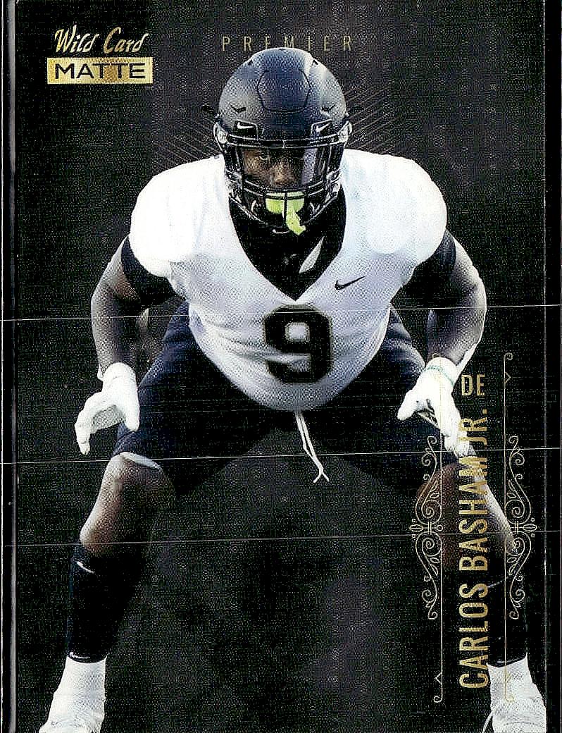 2021 Wild Card Matte White #MBC-44 Carlos Basham Jr. Black