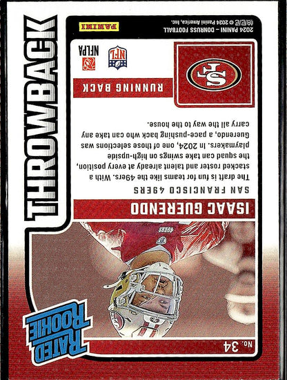 2024 Donruss #34 Isaac Guerendo Rated Rookies Throwback