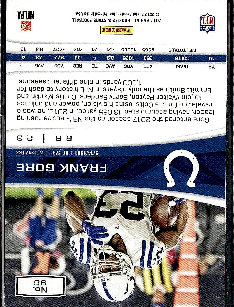 2017 Panini Rookies & Stars #96 Frank Gore
