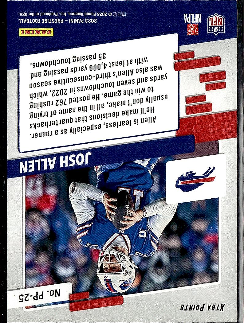 2023 Panini Prestige #PP-25 Josh Allen Prestigious Pros
