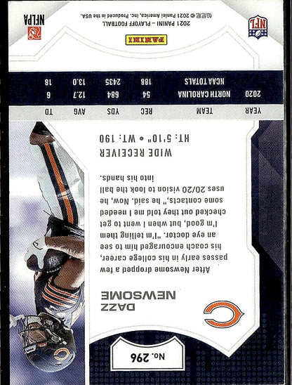 2021 Panini Playoff #296 Dazz Newsome Kickoff