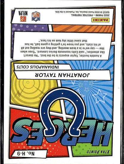 2022 Panini Prestige #H-9 Jonathan Taylor Heroes Xtra Points Green #/249