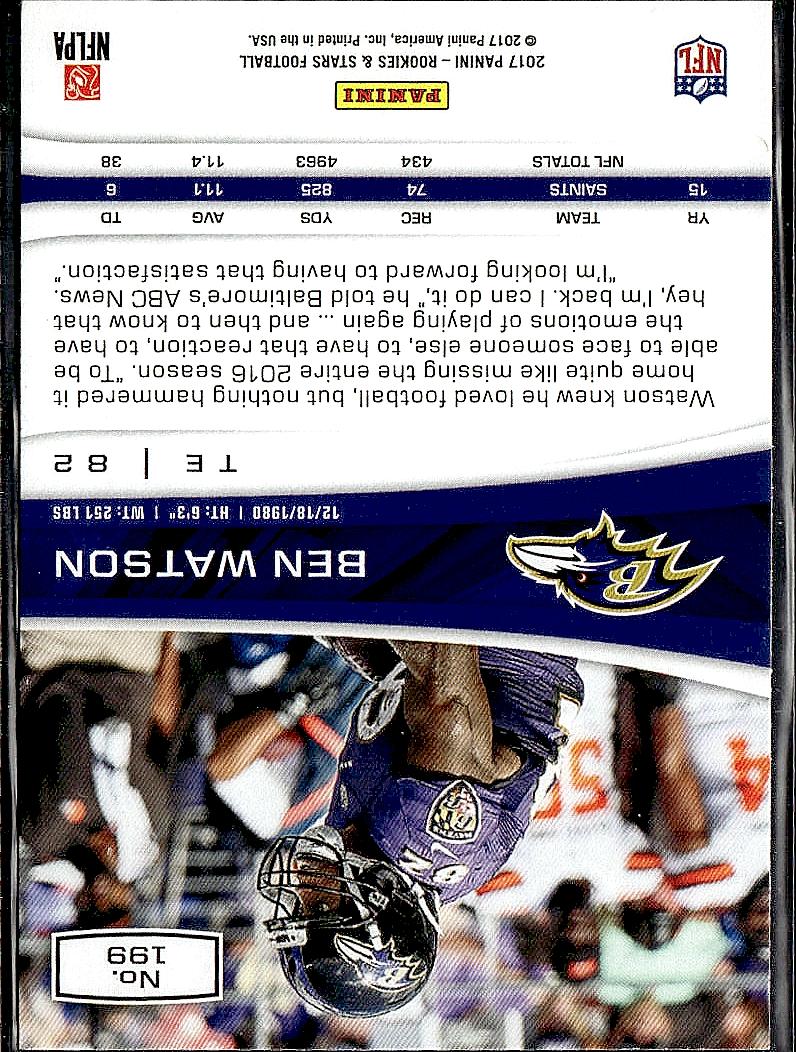 2017 Panini Rookies & Stars #199 Ben Watson